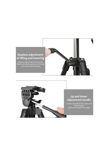 Teltree Alüminyum Tripod Kamera Ve Telefon İçin Yüksek Ayarlanabilir, 360 Döner, Sabit Ve Hafif Fotoğraf/videolar İçin Tutucu