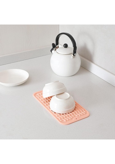 Çok Amaçlı Bulaşık Kurutma Matı, Mutfak İçin Silikon Mat Pembe-a Mürdüm