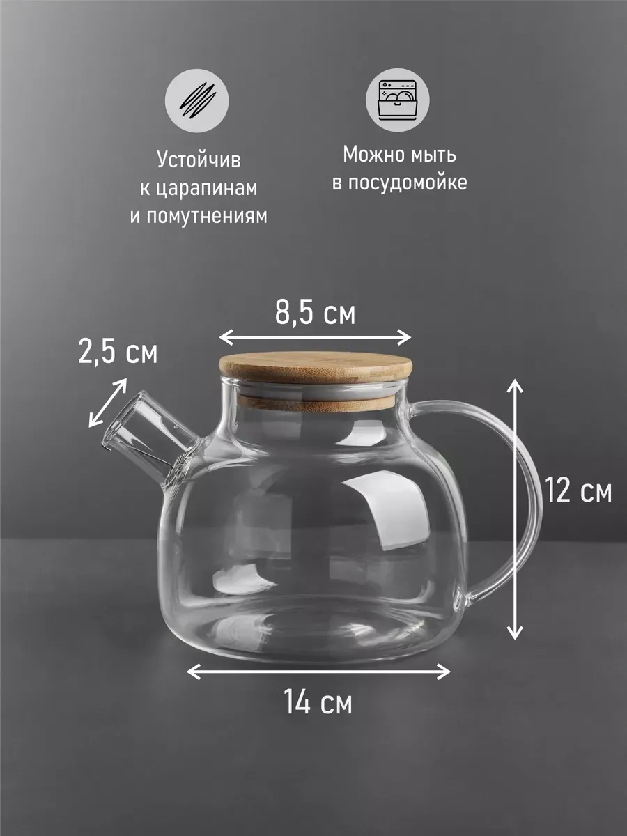 Glasshouse Cam Demlik Sürahi 1000 Ml 244764235 Beyaz