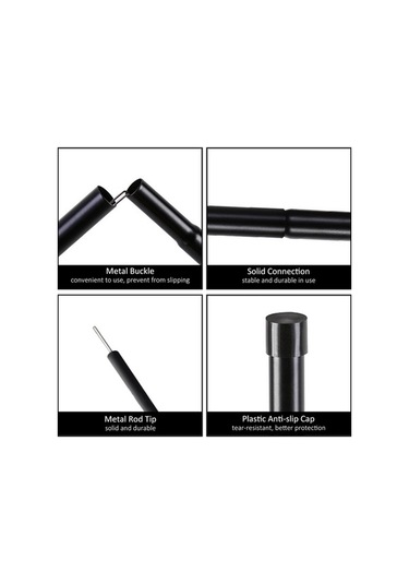 Artfulabode Tenteleri Tenteleri Siyah Şemsiye Mekan Dış Direkleri Destek Çubukları Çerçeve Çadırı Çadır Aksesuarları Adet/set 2 Gp Siyah