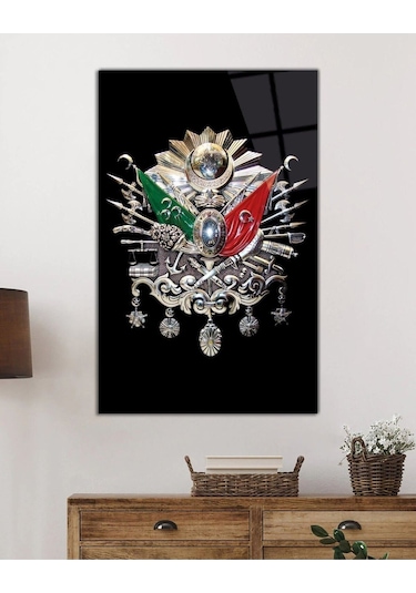 Miyrem Glasses Collection -a1^ Osmanlı Arması Tuğrası Cam Tablo
