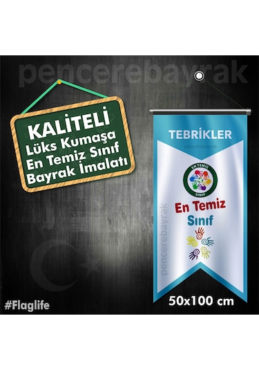En Temiz Sınıf 50X100CM Bayrak