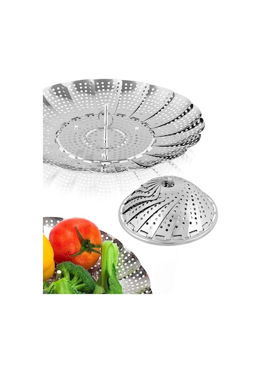 Paslanmaz Çelik Buharlı Pişirici Katlanır Buharda Sebze Pişir