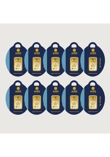 Agakulche 24 Ayar 10 Adet 1 Gr 995 Amr Külçe Altın