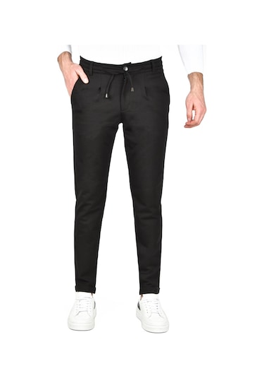 Deepsea Erkek Siyah Beli Lastikli Slim Fit Likralı Duble Paça Penye Spor Pantolon 2502385 Siyah Deepsea Erkek Siyah Beli Lastikli Slim Fit Likralı Duble Paça Penye Spor Pantolon 2502385 Siyah