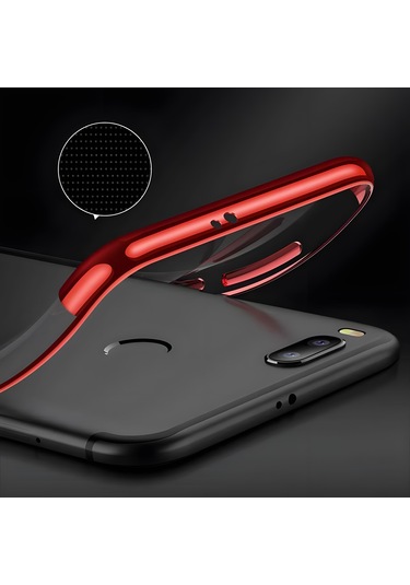 Xiaomi Mi 5x Kılıf Dört Köşeli Lazer Silikon Kılıf Kırmızı