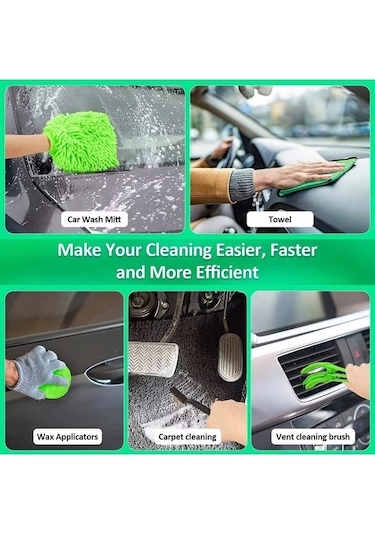Createtech Yeşil Temizleme Springsun Seti Seti Saklama Parça Matkap Fırça Elektrikli Çantası Araba Alet 21 Sr
