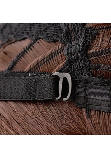 Cbtx Kadın Yün Uzun Saçlı Doğal Kabarık Peruk, Renk: Siyah Kahverengi 54cm