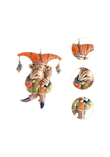 Homyl Palyaço Rüzgar Çanı Kolye El Sanatları Turuncu