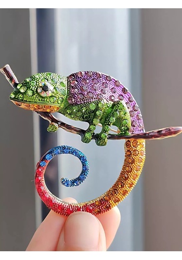 Bijoubijou Broş Bijuteri Bukalemun 251814784 Yeşil