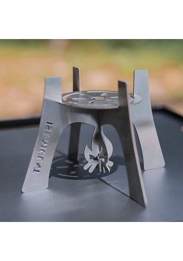 Padalink Kamp İçin Pratik Paslanmaz Çelik Alkollü Ocak Desteği - Hafif Ve Taşınabilir Pişirme Aparatı Gümüş