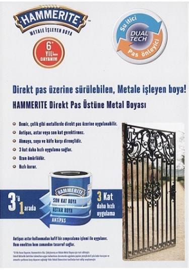 Hammerite Pas Üstüne Metal Boyası