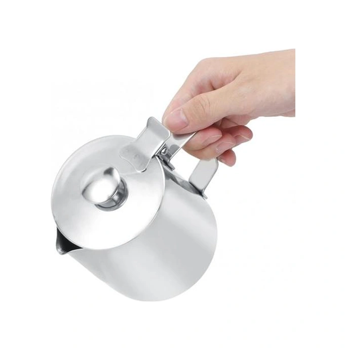 350 Ml Paslanmaz Çelik Süt Kabı Süt Köpürme Fincan Kahve Latte Sanat Sürahi Kahve Sürahi Kupa Kahve Fincanı İle Kapak Moka Cezve Kahve Kapları