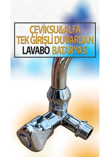 Alfa Model Tek Girişli Duvardan Lavabo Bataryası Krom