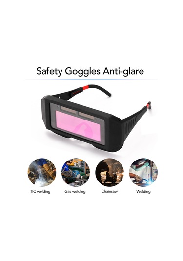 Profesyonel Güneş Enerjisi Otomatik Kararan Kaynak Gözlüğü Siyah