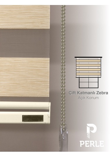 Br Perle Sahra Beji Renk Bambu Stor Zebra Perde Yüksek Kalite Alüminyum Kasa Sahra Beji