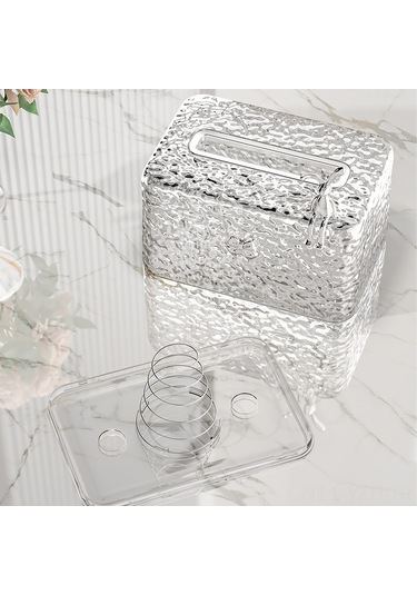 Yuntech01 Ev Ofis Masaüstü Bulaşık Havuzu Desenli Şeffaf Plastik Mendil Kutusu - Tavşan Desenli, Dayanıklı, Kolay Erişimli Saklama Kutusu