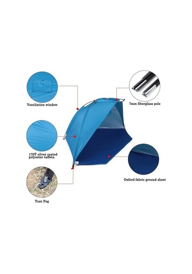 Bloomnest Tek Katmanlı Kamuflaj Çadır, Açık Hava Kamp & Piknik Çadırı, Balıkçılık İçin, Renkli Çift Kişilik Mavi Mavi, Tek Katmanlı Kamp Çadır Mavi