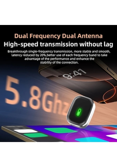 Honeybeeshop 2025 Yükseltilmiş Siyah Kablosuz Carplay Ve Androıd Auto Adaptörü Kompakt Düşük Gecikme Usb Type C Portlu Evrensel Tak Çalıştır