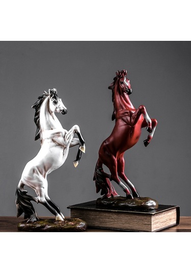 Xindoker Ev Ve Ofis Dekoru At Figürü - Reçine Sanayi Ürünü, Konforlu Ev İç Dekorasyonu,  Seçeneği Beyaz At Diğer