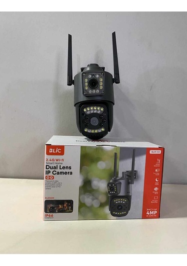 Gece Görüşlü 2.4g Wifi Bağlantılı Sd Kartlı 2+2 Mp +4k Ultra Hd Çift Lensli Ip Kamera