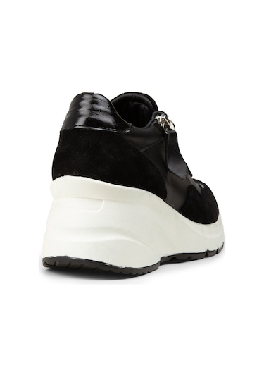 Deery Kadın Hakiki Süet Siyah Dolgu Topuk Sneaker - M9147zsyhc01