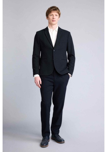 Defacto Modern Fıt Penye Blazer Ceket F2347ax26spnv64 Lacivert-nv64