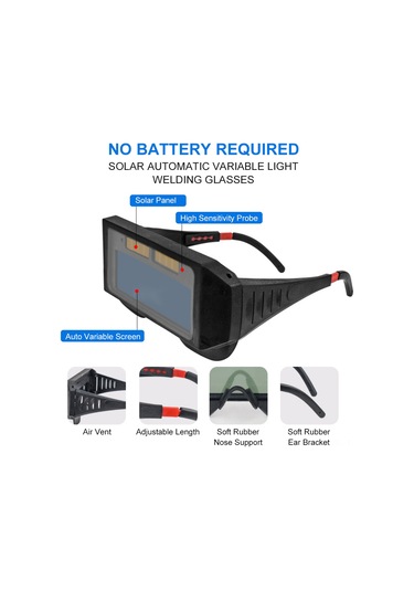 Yifomall "profesyonel Güneş Enerjili Kaynak Gözlüğü - Otomatik Ayarlanabilir Işık, Anti-parlaklık, Taşınabilir"