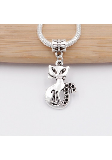 Gümüş Kedi Uyumlu Charm
