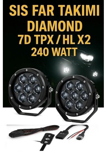 Diamond 7dtpx / Hl X2 Dimmer Ayarlı 240 Watt Motorsiklet Led Sis