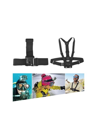 Ranyeek Gopro Hero6/5, Xiaomi Yi Spor Kamerası Erişoriesi Seti - 7 Parça: Baş Ve Göğüs Kayışı, Depolama Çantası İle Tüm Açı Ayarları