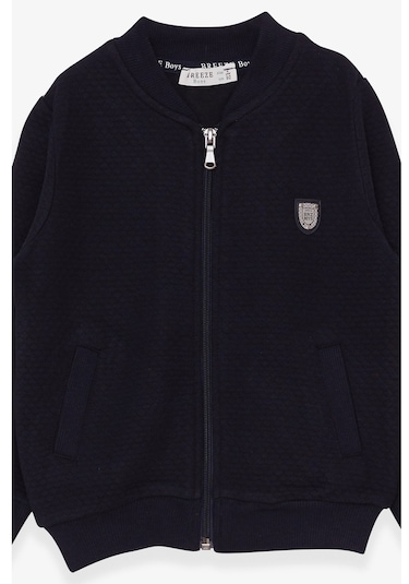 Erkek Çocuk Hırka Basic Cepli Armalı Lacivert (2-6 Yaş)