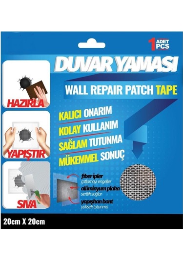Duvar Yaması Tesisat Ve Soba Borusu Delikleri İçin Kalıcı Onarım 20cmx20cm-1adet