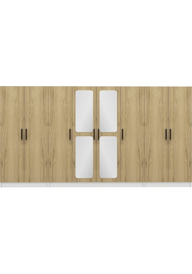 Kale 8 Kapaklı Aynalı 2ç Dolap - Pera Ceviz 210cm