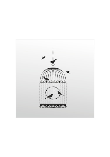 Folyo Sticker Kuş Kafesi Adkpquy760 60cm Uzunluk Siyah