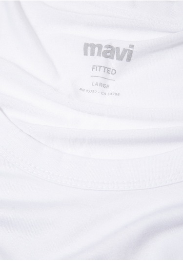 Mavi - Bambu Viskoz Karışımlı Beyaz Atlet 0912318-620 Beyaz