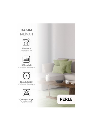 Br Perle Home Daily Series Ada Çayı Rengi Kırlent Yastık Kılıfı Ada Çayı