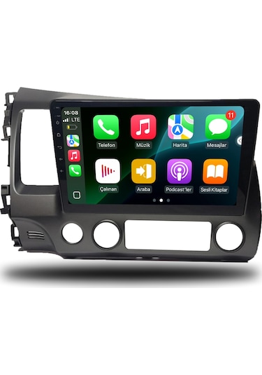 Carplayer Honda Civic Fd6 2007-2011 Uyumlu Android Multimedya 6gb Ram 64gb Hafıza