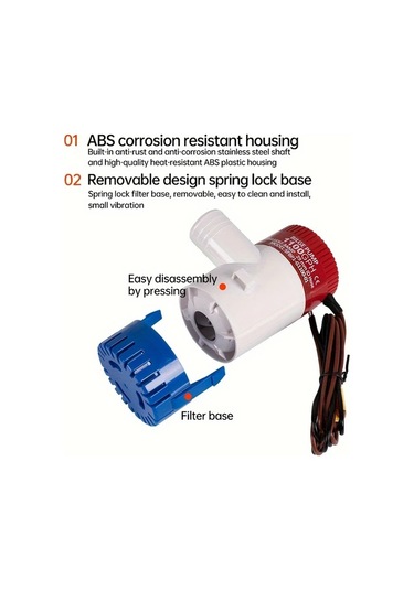 Motion003 24v Sessiz Dalgıç Drenaj Pompası 12v/24v 1100gph Gölet Havuz Spa Tekne Karavan İ