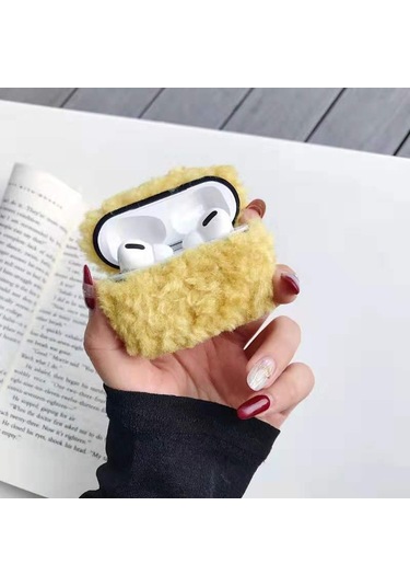 Airpods Uyumlu Pro Peluş Bluetooth Kulaklık Koruyucu Kılıf İçin Sarı
