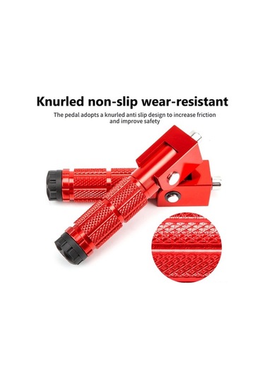 Ulzyvf Katlanır 8mm Motosiklet Pedalı - Alüminyum, Kaymaz, Evrensel Uyumlu, Dayanıklı