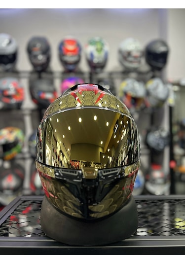 Shark Skwal İ3 Venum Ledli Kapalı Kask +1 Gold Vizör Sarı
