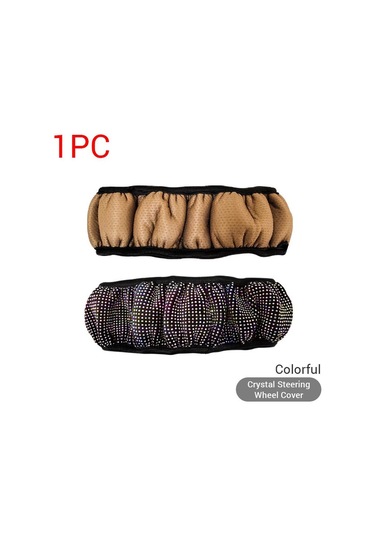 Çok Renkli Pu Deri Güzel Bling Bling Rhinestone İle Kristal Araba Direksiyon Kapağı