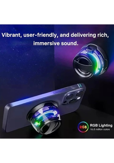 Mini Bluetooth Hoparlör Rgb Aydınlatma Manyetik Hoparlör Bt5.3
