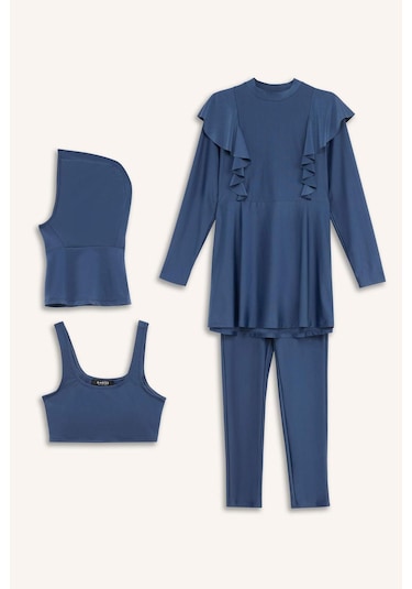 DeFacto Regular Fit 5'li Hızlı Kuruyan Burkini Takımı E7999AX25HSNV241