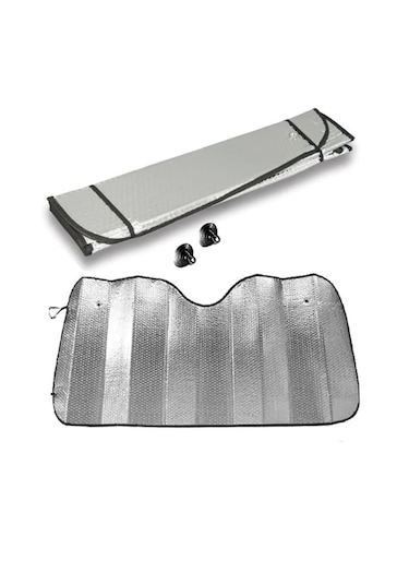 Cam Güneşliği Metalize 130x60 Cm +tüm Araçlara Uygun Kemer 1 Ad.