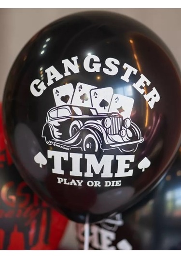 Riota Gangster Parti İçin Balon Seti 15 Adet 244024849 BEYAZ