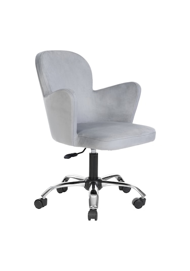 Markaelz Krom Metal Ayaklı Ofis Çalışma Sandalyesi Kelebek Gri