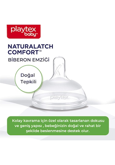 Playtex Naturalatch Yenidoğan Biberon Emziği, 3+ Ay, 2 Adet