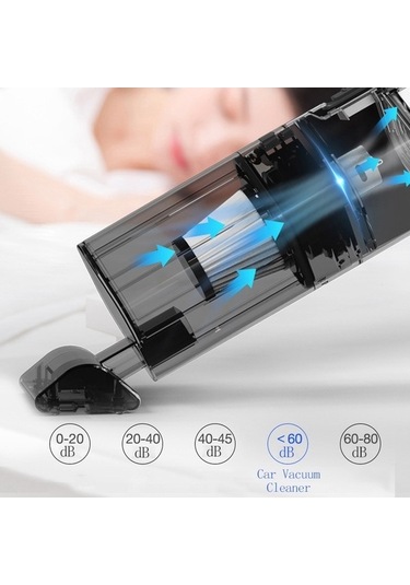 Tongxida Araba Kablosuz 120w El Güçlü Süpürge, Siyah, Hızlı Temizlik